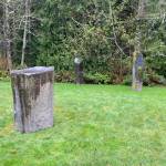 Photo provided
The sinking memorial stone is one of three basalt columns engraved with the names of the dearly departed in Langley Woodmen Cemetery.
Photo provided