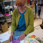 Melissa Koch is a mixed media artist who uses repurposed materials in her work. (Photo by David Welton)