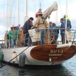 Volunteer crew members practice their various duties during a training sail on the Suva April 24. (Photo by Karina Andrew/Whidbey News-Times)