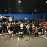 The South Whidbey track team waited in the Mukilteo ferry lot for 53 minutes Thursday night before catching the boat home. Coaches said this was more than enough time to stop for food. (Photo provided)