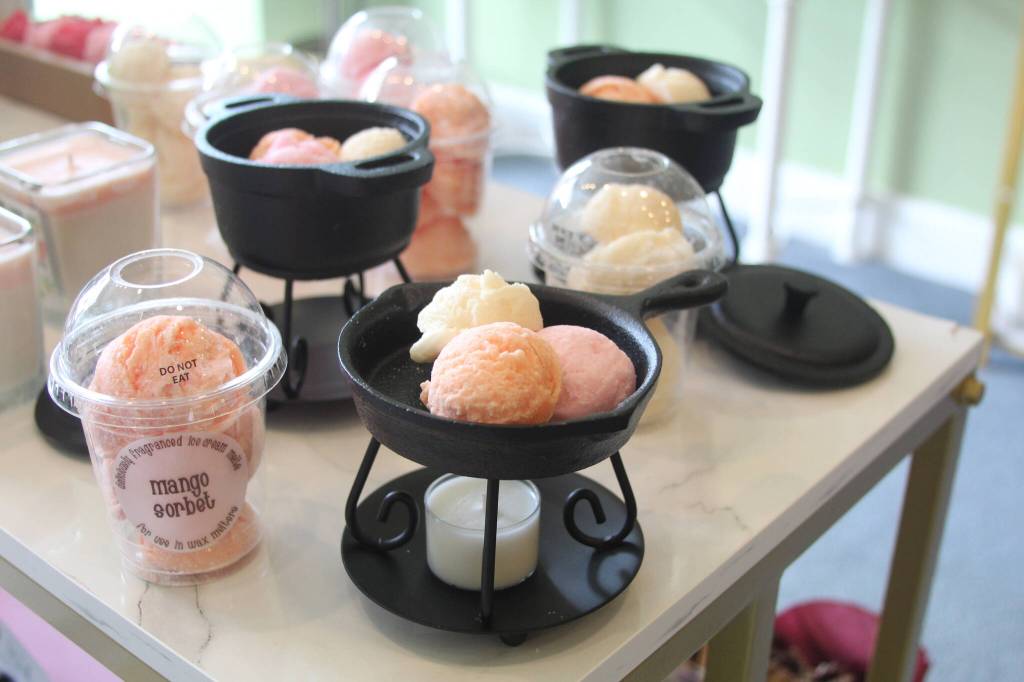 Photo by Karina Andrew/Whidbey News-Times
Wax melters made to resemble cast iron cookware are among Varner Candle Companys most popular products.