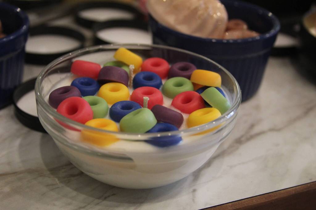 Photo by Karina Andrew/Whidbey News-Times
Megan Varner-Duckett gets creative with her products, making candles in fun shapes such as this one, which resembles a bowl of cereal.