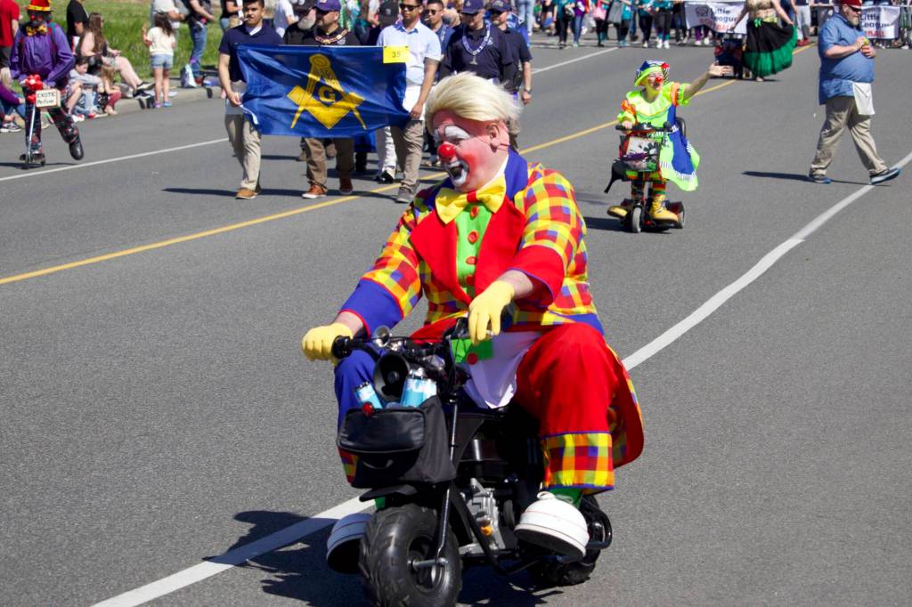 Clowns on tiny motorcycles made an appearance at Holland Happening.