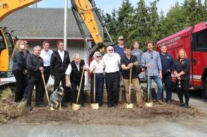 File photo by Karina Andrew/Whidbey News-Times
Stakeholders participate in a groundbreaking at the site of the new Central Whidbey Island Fire and Rescue station in Coupeville in September 2022.