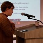 Photo by Rachel Rosen/Whidbey News-Times
Eclipse Garrett speaks at Mondays school board meeting.