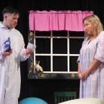 Wesley Moran, left, and Amy Malmkar play Ben and Sarah, acquaintances whose relationship grows complicated after an intoxicated evening together.