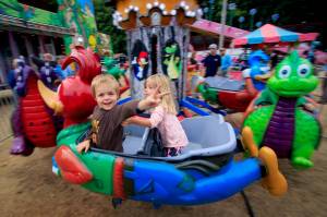 Photo by David Welton
Kids ride a carnival ride at the Whidbey Island Fair in 2016.