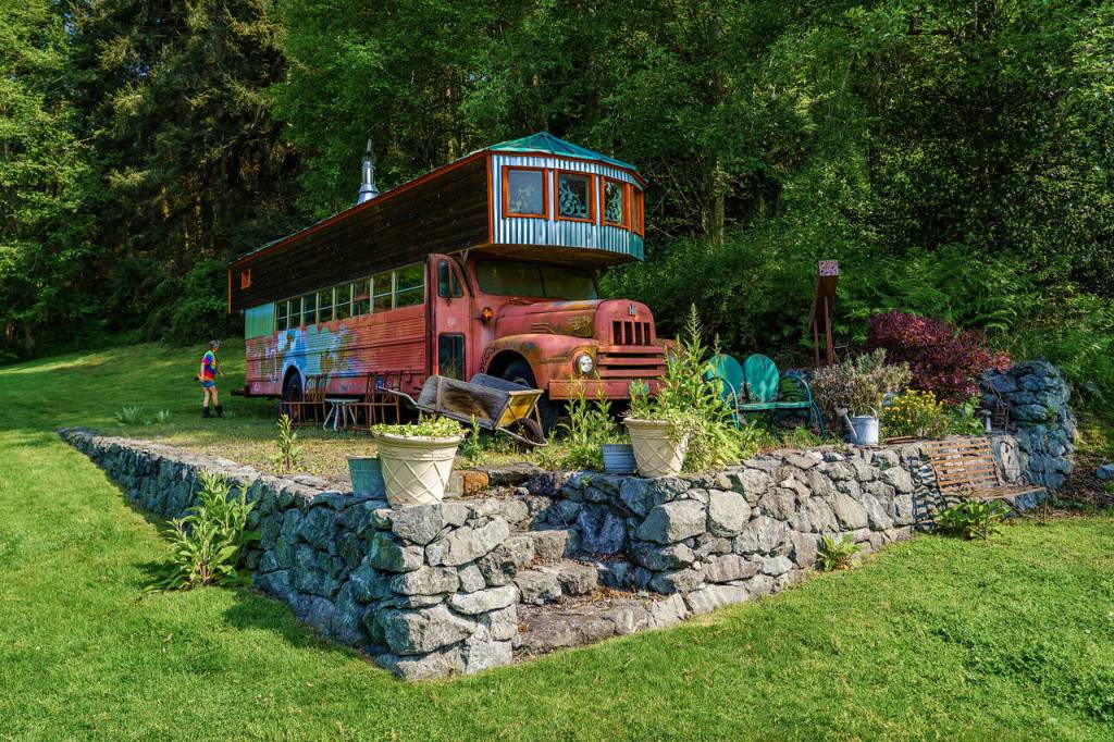 Someday Farm is home to a red refurbished school bus named Bussie Smith.