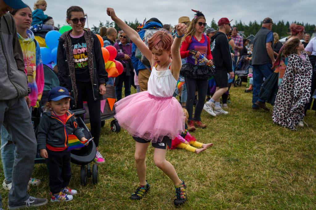Coupevilles first pride parade drew hundreds of community members who dressed up to celebrate and support the LGBTQ+ community. (Photo by David Welton)