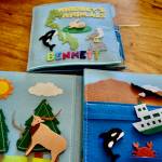 All of the handmade books of Little Beans Toy Chest can include a childs name on the cover.