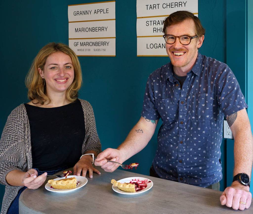 Jessie and Joe Gunn have owned Whidbey Pies since 2016, when they purchased the business from founder Jan Gunn, Joes mother. (Photo by David Welton)