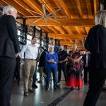 U.S. Transportation Secretary Pete Buttigieg, U.S. Representative Rick Larsen, Washington Govenor Jay Inslee, Senator Patty Murray and Tulalip Tribes Board of Directors Chair Teri Gobin tour the Mukilteo Ferry Terminal on Thursday, July 6, 2023 in Mukilteo, Washington. (Olivia Vanni / The Herald)