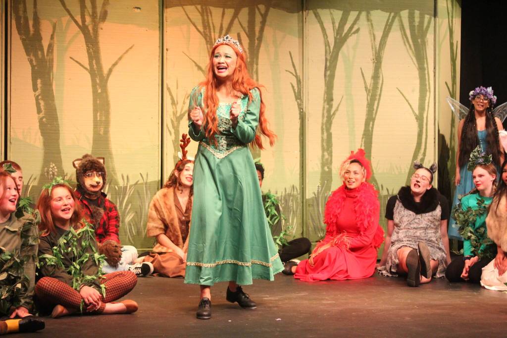 Dana Rivo, who plays Princess Fiona, greets a number of woodland creatures in the song Morning Person.