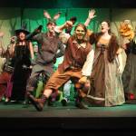 Photo by Karina Andrew/Whidbey News-Times
Graham Ray, center, stars as the titular character in Shrek the Musical at the Whidbey Playhouse. In this scene, Shrek and a host of exiled fairytale creatures rally in preparation to fight back against the evil Lord Farquaad and declare they accept themselves and one another as they are.