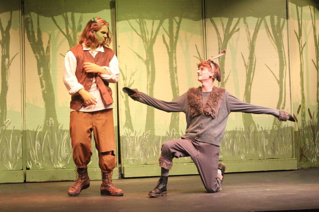 Graham Ray and Ethan Johnson play Shrek and Donkey in the Whidbey Playhouses upcoming production of Shrek the Musical.
