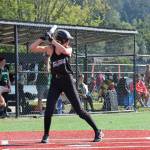 Lena Heggenes prepares for the pitch at home plate. (Photo provided)