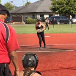 Sophia Jennings pitches to Gretta Jones. (Photo provided)