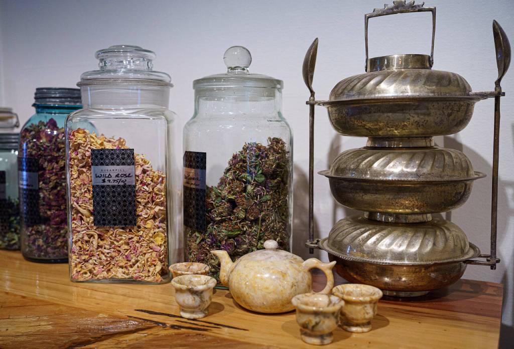 Karyn Schwartz uses a variety of herbs within her remedies, which she mixes up individually for each person. (Photo by David Welton)