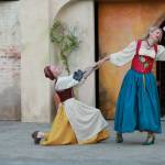 Jacq Babb and Lydia Medeiros play the intelligent, strategic and hilarious women of A Bold Stroke for a Husband through Sept. 9 at Island Shakespeare Festival. (Photo by Michael Stadler)