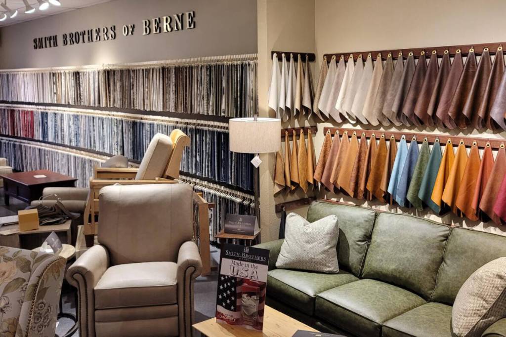 Tracys Furniture offers the Smith Brothers Line featuring 67 leathers from the Smith Brothers line. Photo courtesy of Tracys Furniture