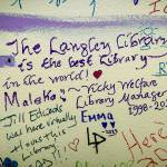 A note from former longtime Langley Library Manger Vicky Welfare is visible on the wall. (Photo by David Welton)