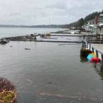 The effects of the king tide that hit Mutiny Bay in December 2022. (Photo by Brad Thompson)
