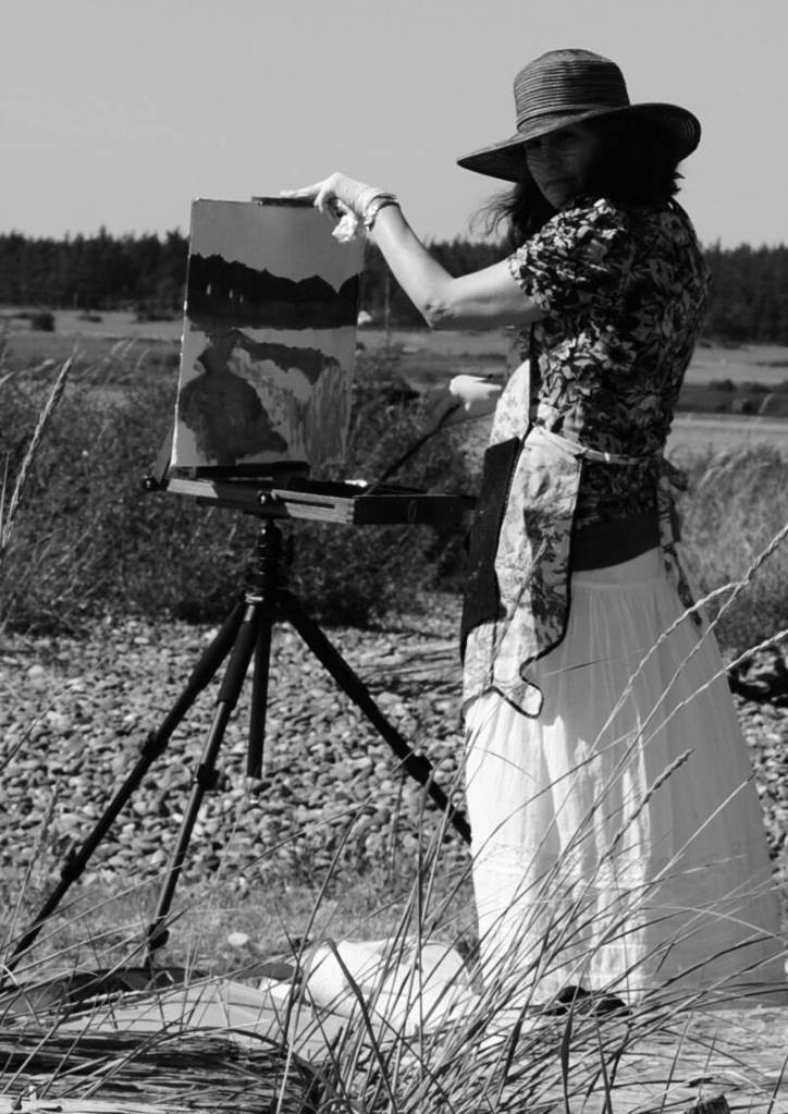 Alicia Elliott works on a painting. (Photo provided)