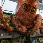 A giant octopus, made by employee Randy Landon, looms over visitors to Bayview Gardens Holiday House. (Photo by David Welton)