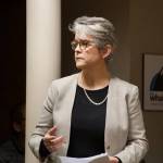 Langley Mayor Kennedy Horstman addressed those gathered in council chambers and expressed her gratitude. (Photo by Susan S. Scott)