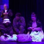 Scrooge (Ben Honeycutt) sees what would happen after his passing if he does not change his attitude. (Photo by Luisa Loi)