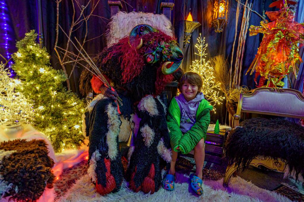 Siobhan Wright came dressed as Mrs. Krampus, a horned figure from European folklore who scares misbehaving children during the Christmas season. (Photo by David Welton)