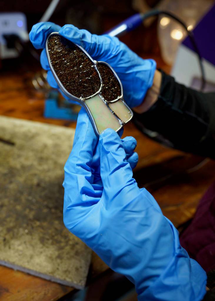 Many of Bennetts designs are inspired by nature, including this morel mushroom. (Photo by David Welton)