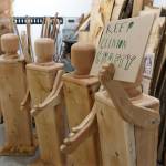 A peg person holds a sign that says Keep Clinton Crafty. (Photo by David Welton)