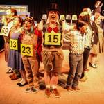 A scene from Magic Foot, where William Barfee (played by Andrew Pierzchala, in the middle) explains his unusual spelling method. (Photo by Luisa Loi)