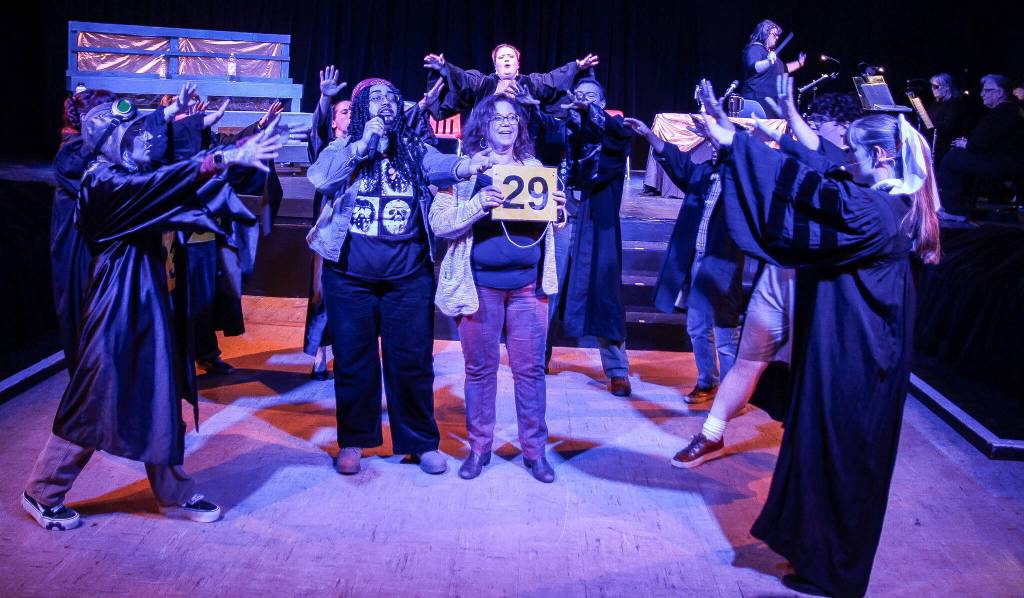 The cast performs Prayer of the Comfort Counselor, a gospel song. (Photo by Luisa Loi)