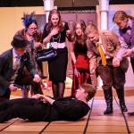 The mansions guests watch as Wadsworth (Spencer Grubbs) reacts dramatically to his injuries. (Photo by Luisa Loi)