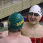 Sophomore Jack Hempel converses with an opponent from Sehome at the district meet. (Photo by Matt Simms)