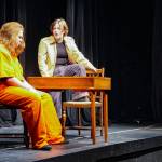 Aaron McKinney (played by Graham Ray), one of Matthew Shepards murderers, is interrogated by Rob Debree (Eclipse Garrett), the chief investigator on the case. (Photo by Luisa Loi)