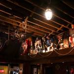A gang of dead pirates sits below the scaffolding at Off the Hook in Oak Harbor. (Photo by Sam Fletcher)