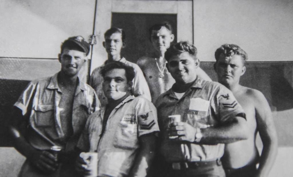 A young Donald Kaiser, on the far left, poses with the swiftboat crew. (Photo provided)