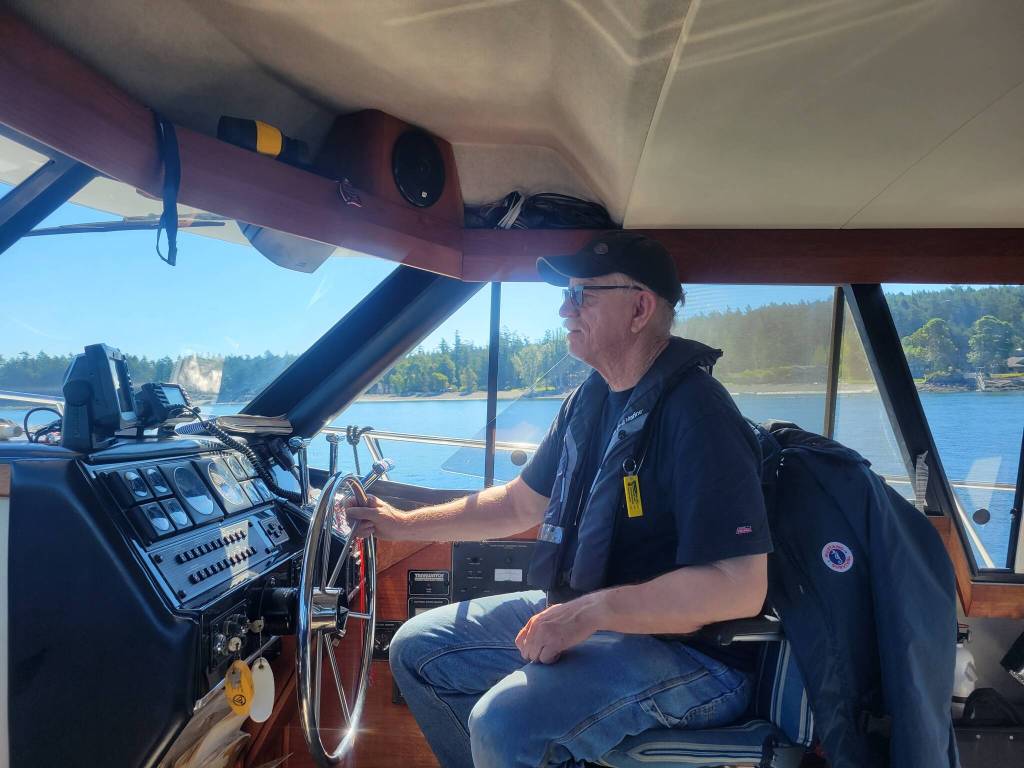 Deception Pass Sail & Power Squadron Commander Jerry Liggett Captains a boat on the Salish Sea. (Photo courtesy of Jerry Liggett)