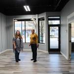 Photo by Luisa Loi
Margaret Livermore, at right, and Teresa Besaw stand inside one of the two incubators that will soon host a business making its debut in Oak Harbor. This incubator is about 240 square feet.
