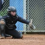 Photo by John Fisken
South Whidbey eighth grader Gretta Jones catches a ball during a game against Cedar Park Christian on April 24. The teams record is 7-6 this season.