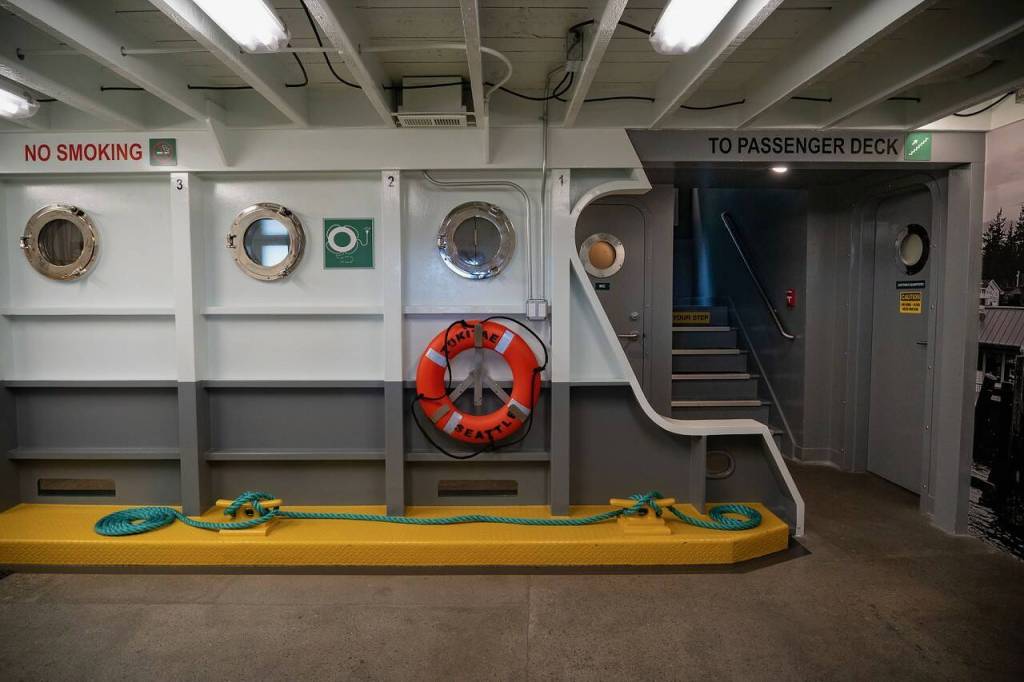 Ferry Coves basement ferry transports visitors. (Photo by David Welton)