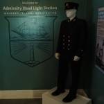 Photo by Sam Fletcher
In the new Admiralty Lighthouse exhibit, guests are greeted by a mannequin donning the formal uniform of a 25-year principal keeper.