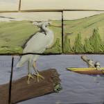 Carol Rose Dean designs tile backsplash for homes. In this mural, scenes of the Pacific Northwest are seen. (Photo by Kira Erickson/South Whidbey Record)