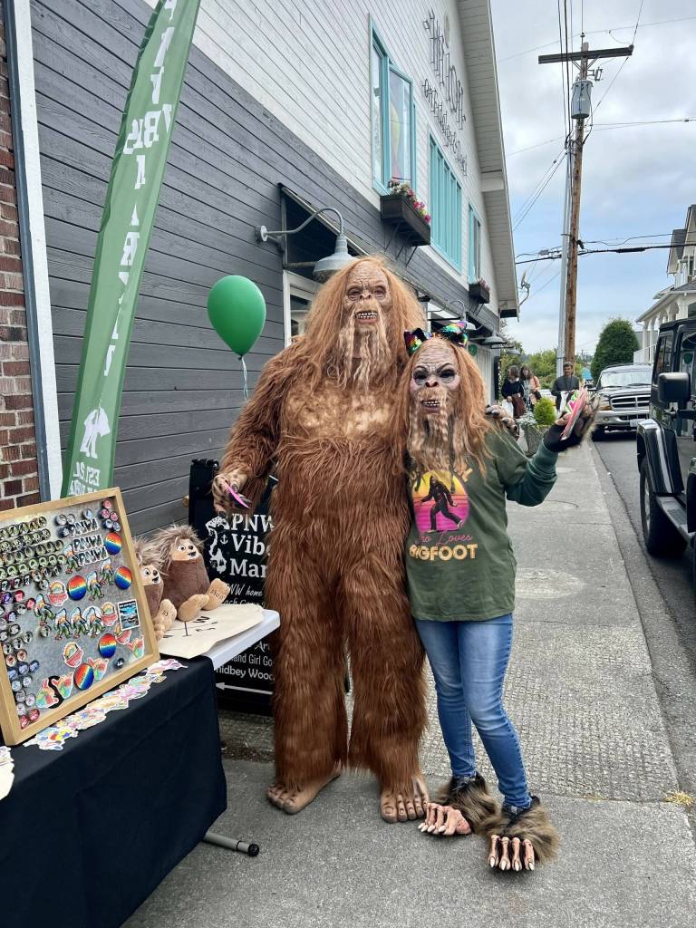 Photo courtesy of Teresa Besaw
Garry the Sasquatch flirts with local businesses at the 2023 Sasquatch Walk in Oak Harbor.