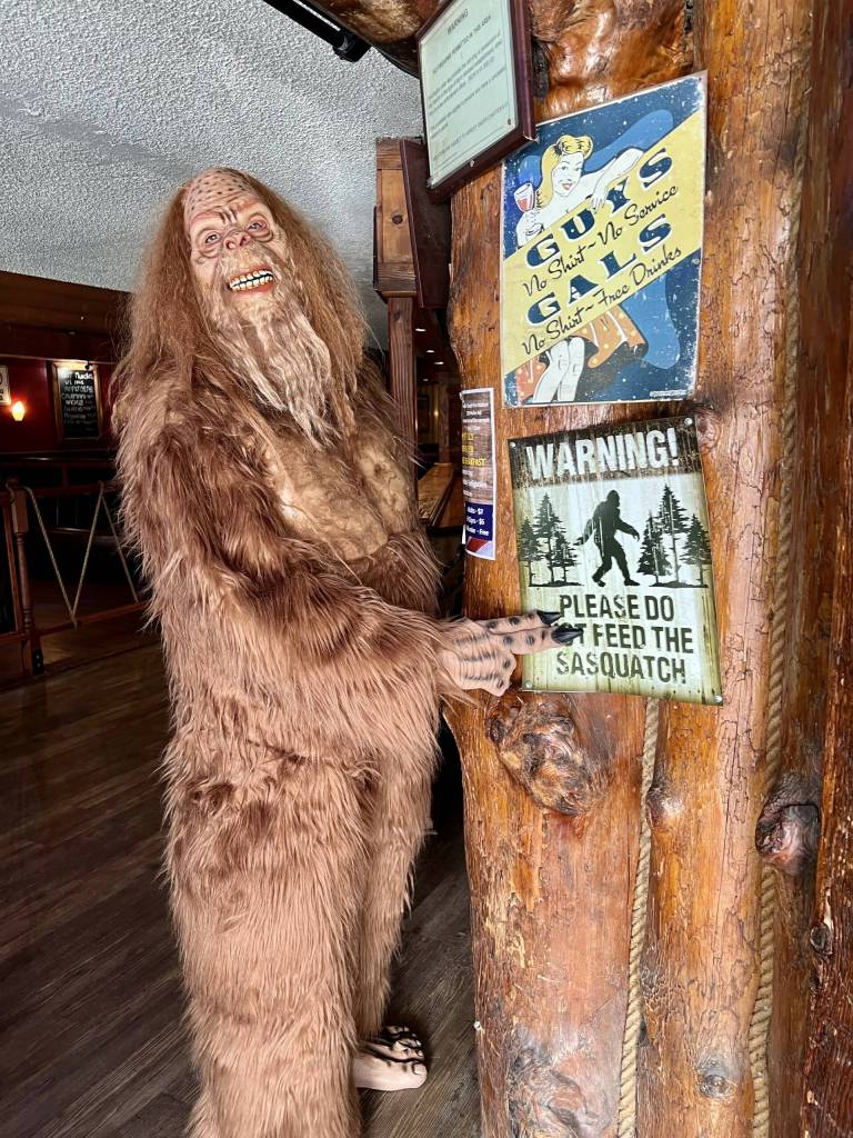 Photo courtesy of Teresa Besaw
Garry the Sasquatch flirts with local businesses at the 2023 Sasquatch Walk in Oak Harbor.