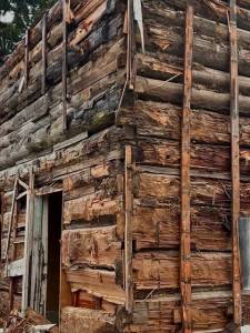 Photo by Patricia Guthrie
The Langley log cabin was most likely originally constructed as a one-room, one-story structure by loggers who were adept at precisely falling and cutting timber to create strong, solid dwellings. Its second floor was added later using smaller diameter logs.