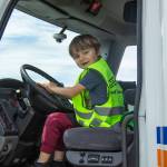 Photo by Caitlyn Anderson
Lukas Walker honks the horn on the Island Transit shuttle at the Touch-a-Truck event hosted by Big Brothers Big Sisters of Island County on May 22.